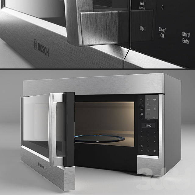 microwave HMV8053U by Bosch Техника 3D Модель