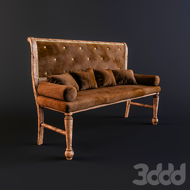 3d Modeli Drugaya Myagkaya Mebel Skamya S Myagkim Sideniem V Srednevekovom Rycarskom Stile
