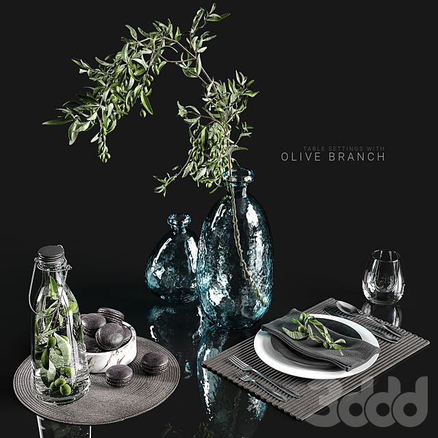 
                                                                                                            Table settings with olive branch
                                                    