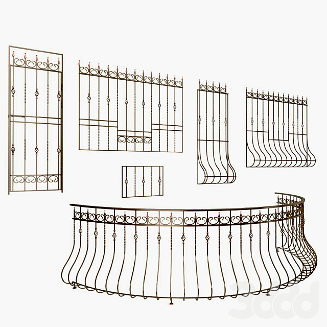 3d Modeli Element Fasada Ograzhdenie Balkona I Reshyotki Na Okna