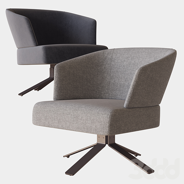 Creed small armchair swivel minotti Кресла 3D Модель