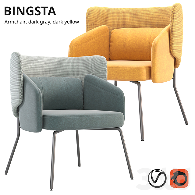 3d modeli kresla ikea bingsta armchair