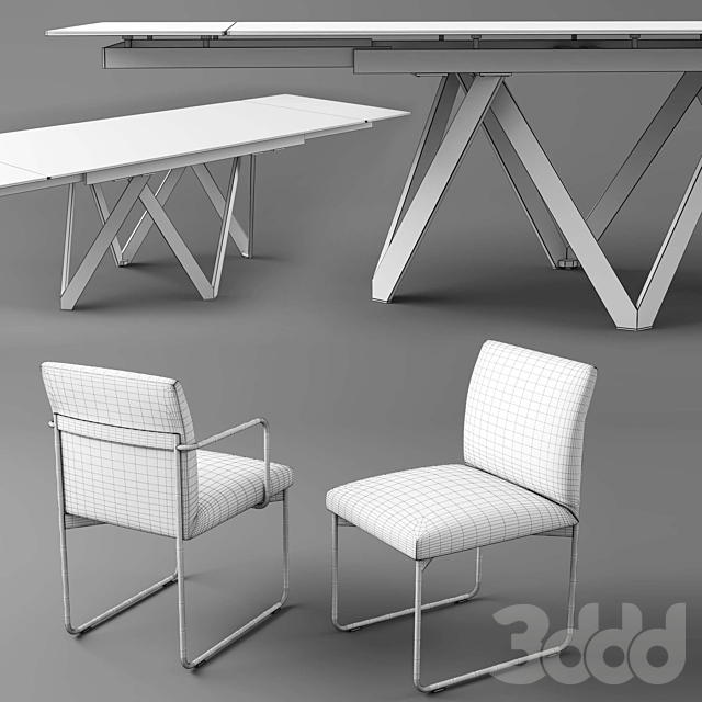 
                                                                                                            Calligaris Cartesio Extendable Table_Gala Chair
                                                    