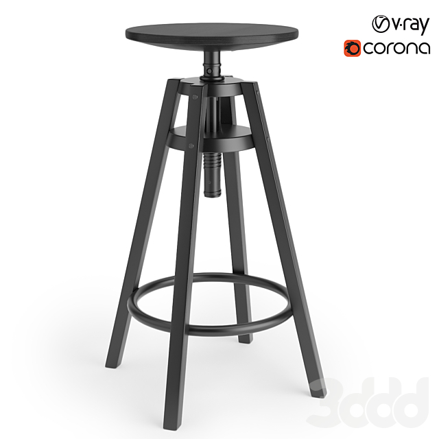 3d модели: Стулья - Ikea Dalfred Bar Stool (640 x 640 Pixel)