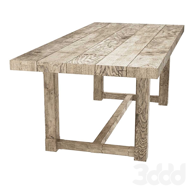 Cayden campaign rectangular extension dining table in 2021 3d модели: Стол + стул - Restoration Hardware ELLA FABRIC SIDE CHAIR