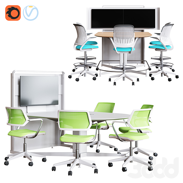 3d Modeli Ofisnaya Mebel Steelcase Media Scape D Form Totem