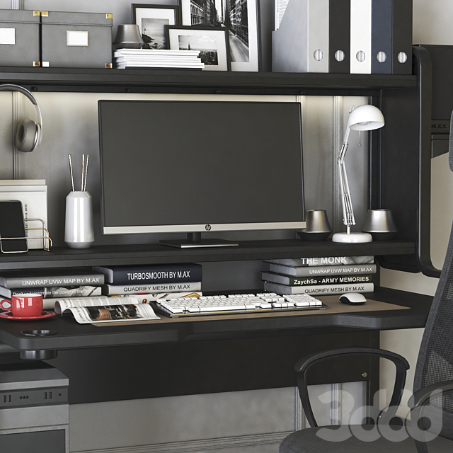 ikea workplace set with fredde desk and