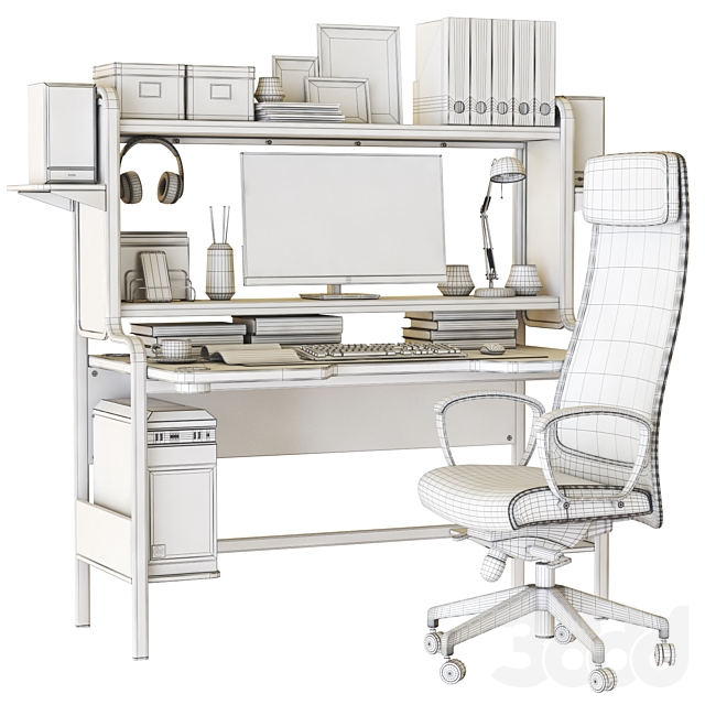 ikea workplace set with fredde desk and