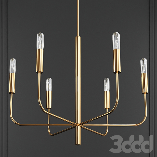 3d модели: Подвесной - Brianna Burnished Brass 6 Light ...