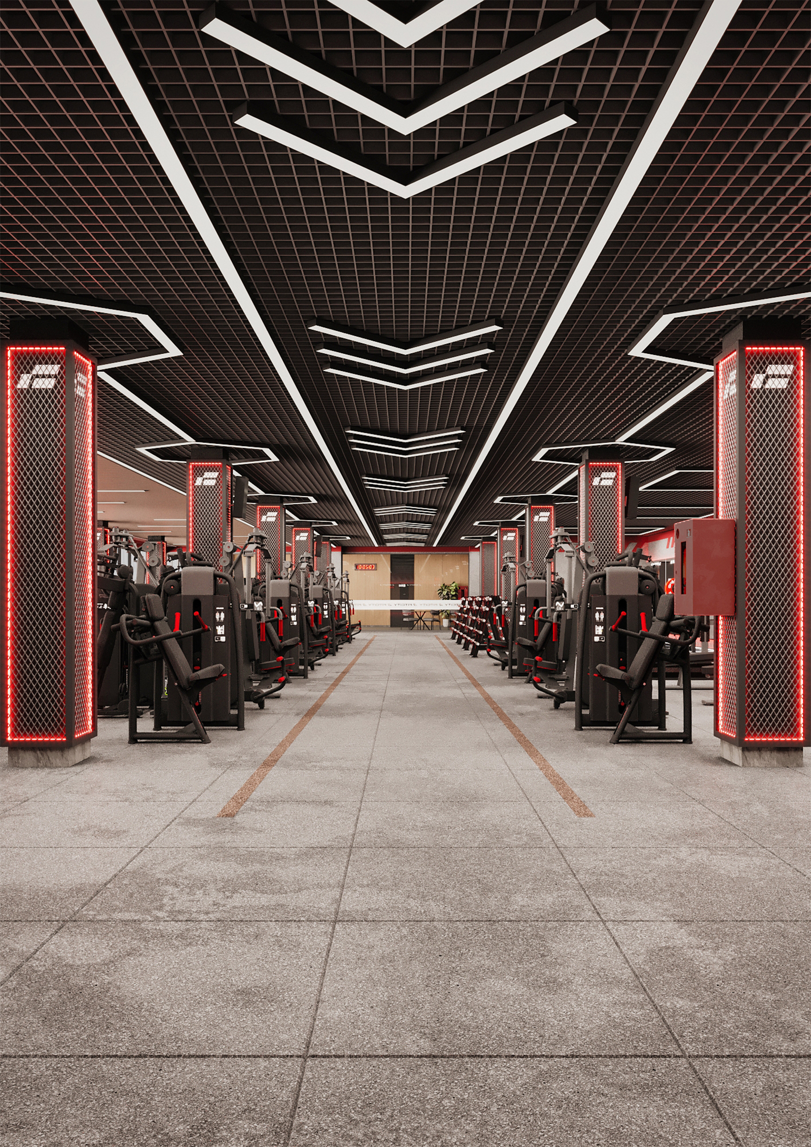 Gym interior design - Работа из галереи 3D Моделей